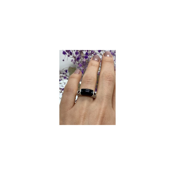 Vintage 925 Sterling Silver Onyx & Marcasites Ring Size 6.5