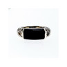 Vintage 925 Sterling Silver Onyx & Marcasites Ring Size 6.5
