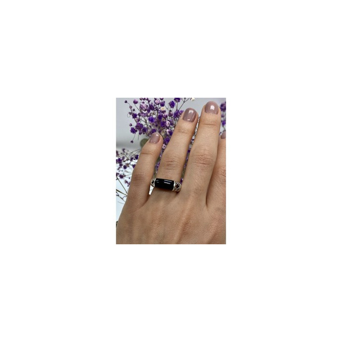 Vintage 925 Sterling Silver Onyx & Marcasites Ring Size 6.5