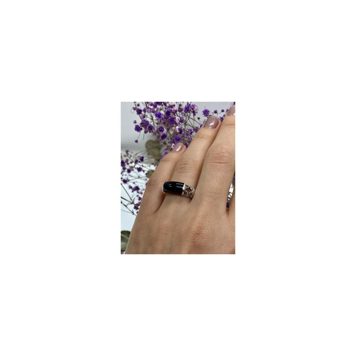 Vintage 925 Sterling Silver Onyx & Marcasites Ring Size 6.5