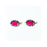 925 Sterling Silver Ruby & Marcasites Earrings