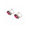925 Sterling Silver Ruby & Marcasites Earrings