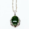 925 Sterling Silver Green Jade Chain With Pendant
