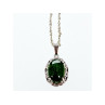 925 Sterling Silver Green Jade Chain with Pendant