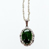 925 Sterling Silver Green Jade Chain With Pendant