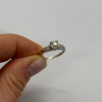 14K White Gold Diamonds Matched Perfection Ring Size 6