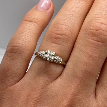 14K White Gold Diamonds Matched Perfection Ring Size 6