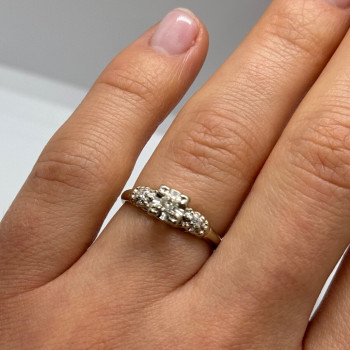 14K White Gold Diamonds Matched Perfection Ring Size 6
