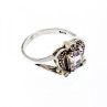 925 Sterling Silver Iolite & Marcasites Ring Size 7
