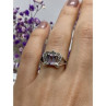 925 Sterling Silver Iolite & Marcasites Ring Size 7