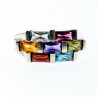 925 Sterling Silver Multi Gemstones Ring Size 11