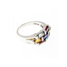 925 STERLING SILVER MULTI GEMSTONES RING SIZE 11