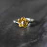 925 Sterling Silver Citrine Ring Size 8
