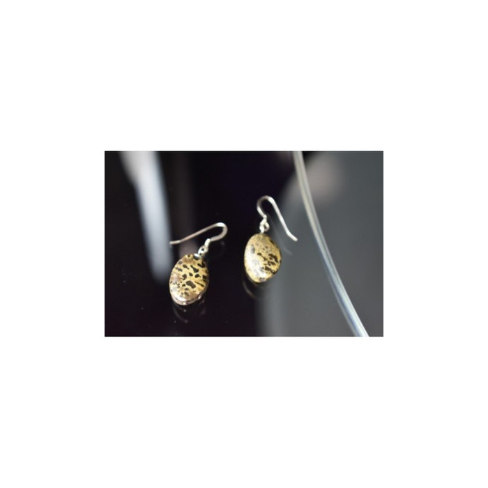 925 Sterling Silver Leopard Jasper Earrings