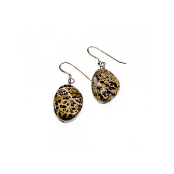 925 Sterling Silver Leopard Jasper Earrings