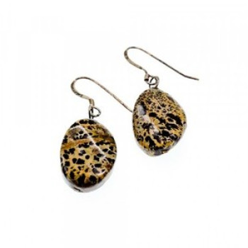 925 Sterling Silver Leopard Jasper Earrings