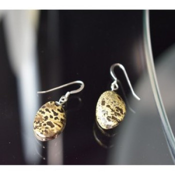 925 Sterling Silver Leopard Jasper Earrings