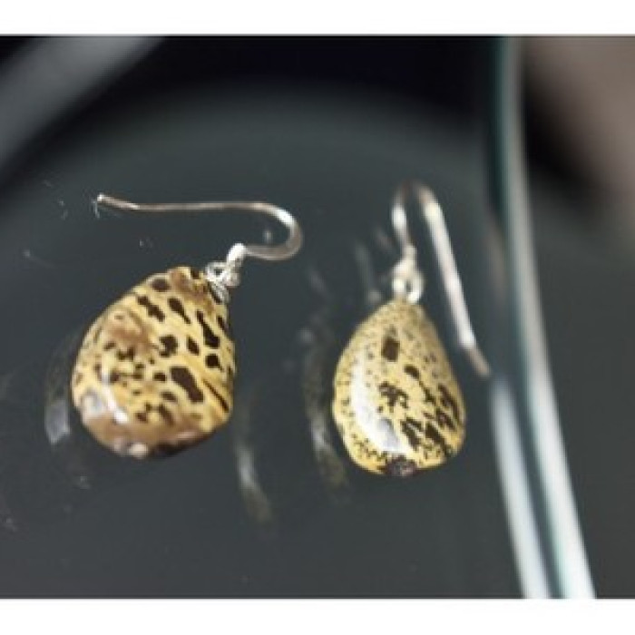 925 Sterling Silver Leopard Jasper Earrings