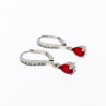 925 Sterling Silver Ruby & CZ Earrings