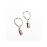925 Sterling Silver Ruby & CZ Earrings