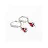 925 Sterling Silver Ruby & CZ Earrings