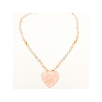 14K YELLOW GOLD ROSE QUARTZ 