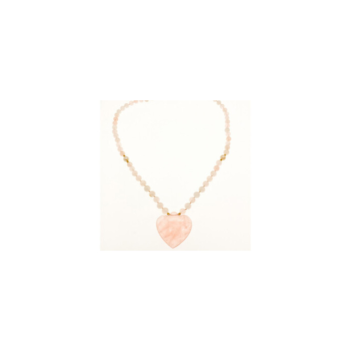14K YELLOW GOLD ROSE QUARTZ 