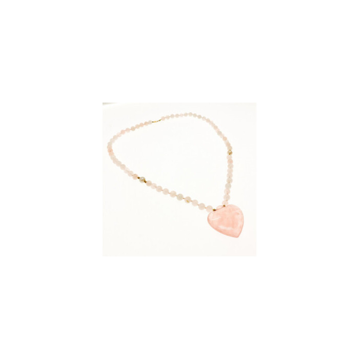 14K YELLOW GOLD ROSE QUARTZ 