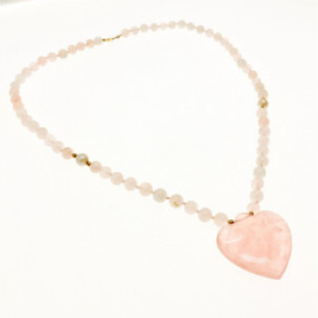 14K Yellow Gold Rose Quartz 