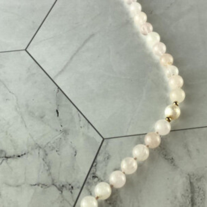 14K Yellow Gold Rose Quartz 