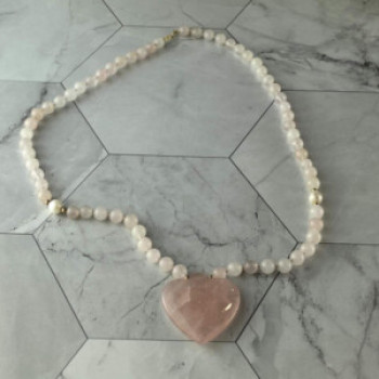 14K Yellow Gold Rose Quartz 