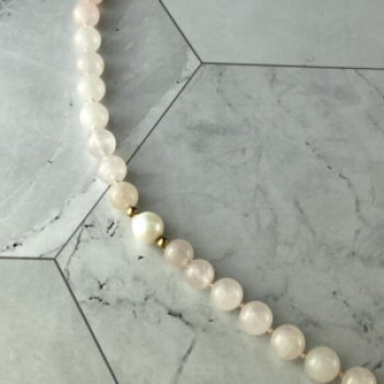 14K Yellow Gold Rose Quartz 