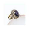 925 STERLING SILVER GOLD PLATED PURPLE SPINEL & CZ RING SIZE 6