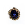 925 STERLING SILVER GOLD PLATED PURPLE SPINEL & CZ RING SIZE 6