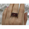 925 Sterling Silver Garnet Ring Size 8.5