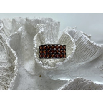 925 Sterling Silver Garnet Ring Size 8.5