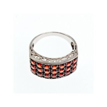 925 Sterling Silver Garnet Ring Size 8.5