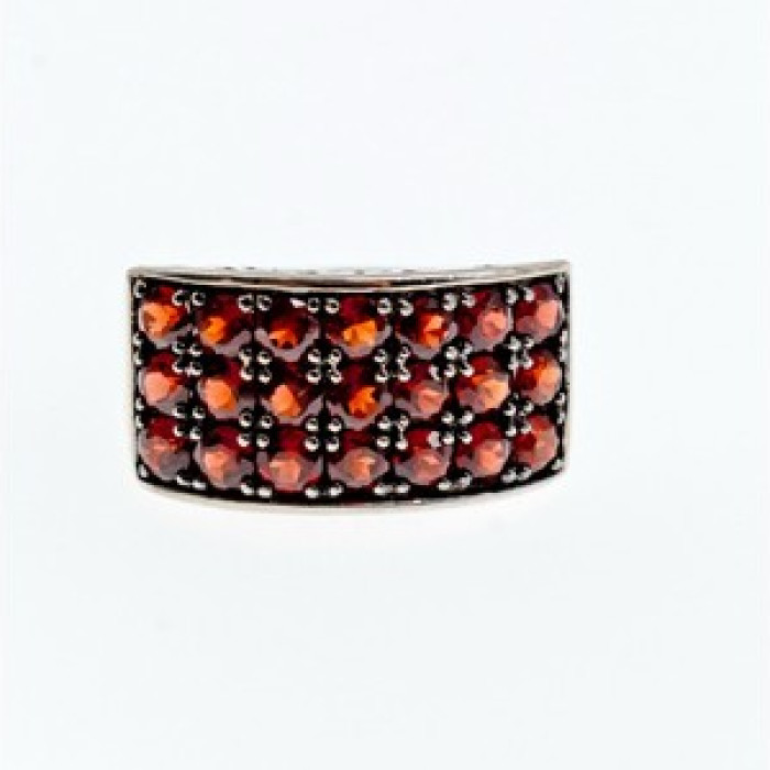 925 Sterling Silver Garnet Ring Size 8.5