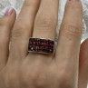 925 Sterling Silver Garnet Ring Size 8.5