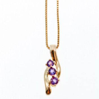 925 Sterling Silver Gold Plated Tanzanite Chain With Pendant