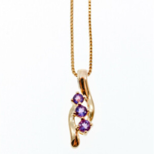 925 Sterling Silver Gold Plated Tanzanite Chain With Pendant