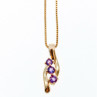 925 Sterling Silver Gold Plated Tanzanite Chain With Pendant