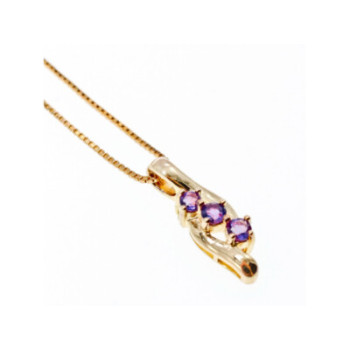 925 Sterling Silver Gold Plated Tanzanite Chain With Pendant