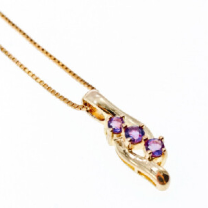 925 Sterling Silver Gold Plated Tanzanite Chain With Pendant