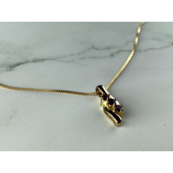925 Sterling Silver Gold Plated Tanzanite Chain With Pendant