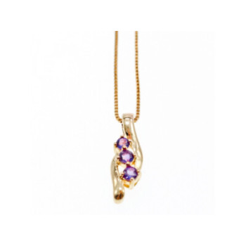 925 Sterling Silver Gold Plated Tanzanite Chain With Pendant