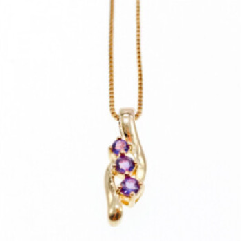 925 Sterling Silver Gold Plated Tanzanite Chain With Pendant