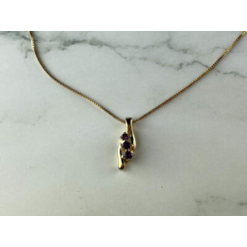 925 Sterling Silver Gold Plated Tanzanite Chain With Pendant