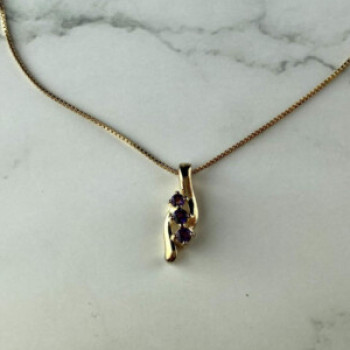 925 Sterling Silver Gold Plated Tanzanite Chain With Pendant