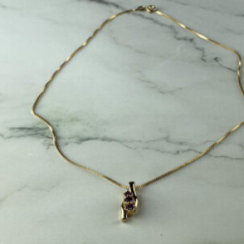 925 Sterling Silver Gold Plated Tanzanite Chain With Pendant